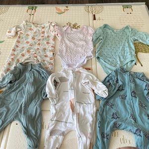 #18 long sleeve and short sleeves onesie different brands all for girls 3-6M